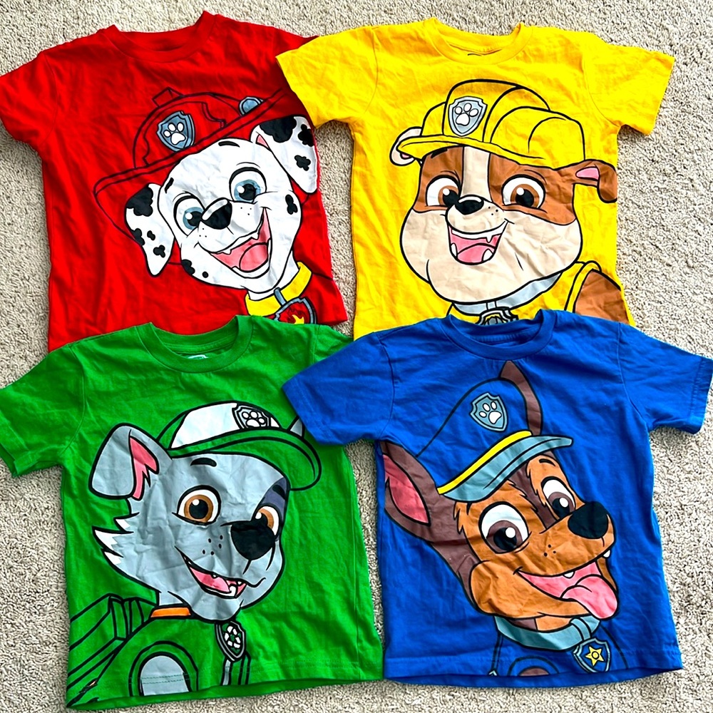 Paw Patrol Shirt Set 5T Like New Marshall Chase Rubble Rocky